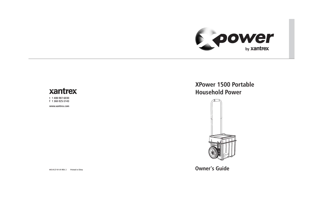 Xantrex Technology manual XPower 1500 Portable Household Power 