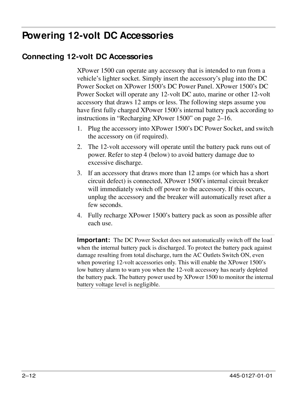 Xantrex Technology 1500 manual Powering 12-volt DC Accessories, Connecting 12-volt DC Accessories 