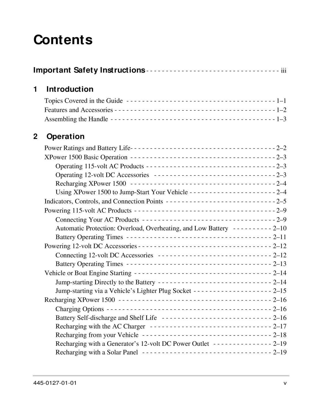 Xantrex Technology 1500 manual Contents 