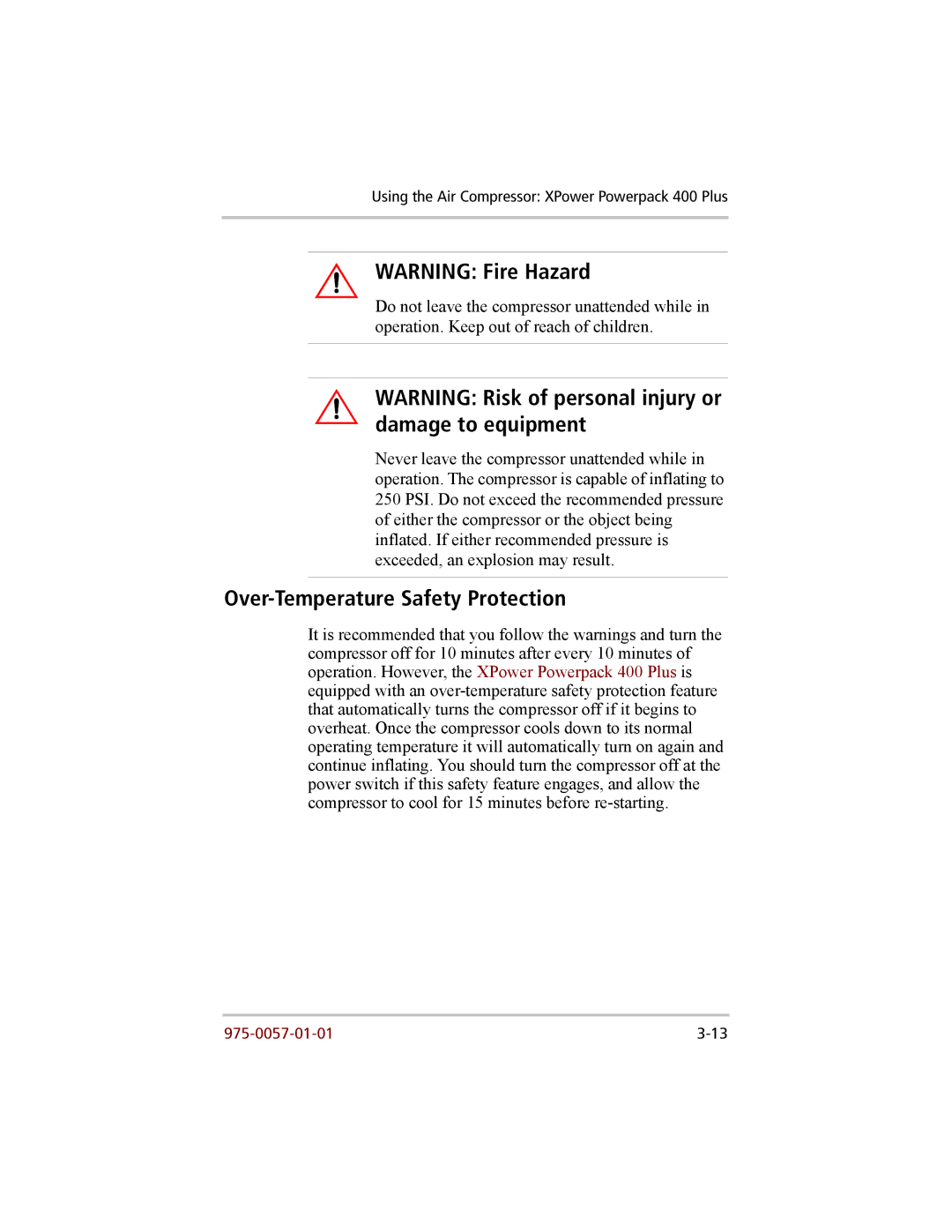 Xantrex Technology 200 manual Over-Temperature Safety Protection 