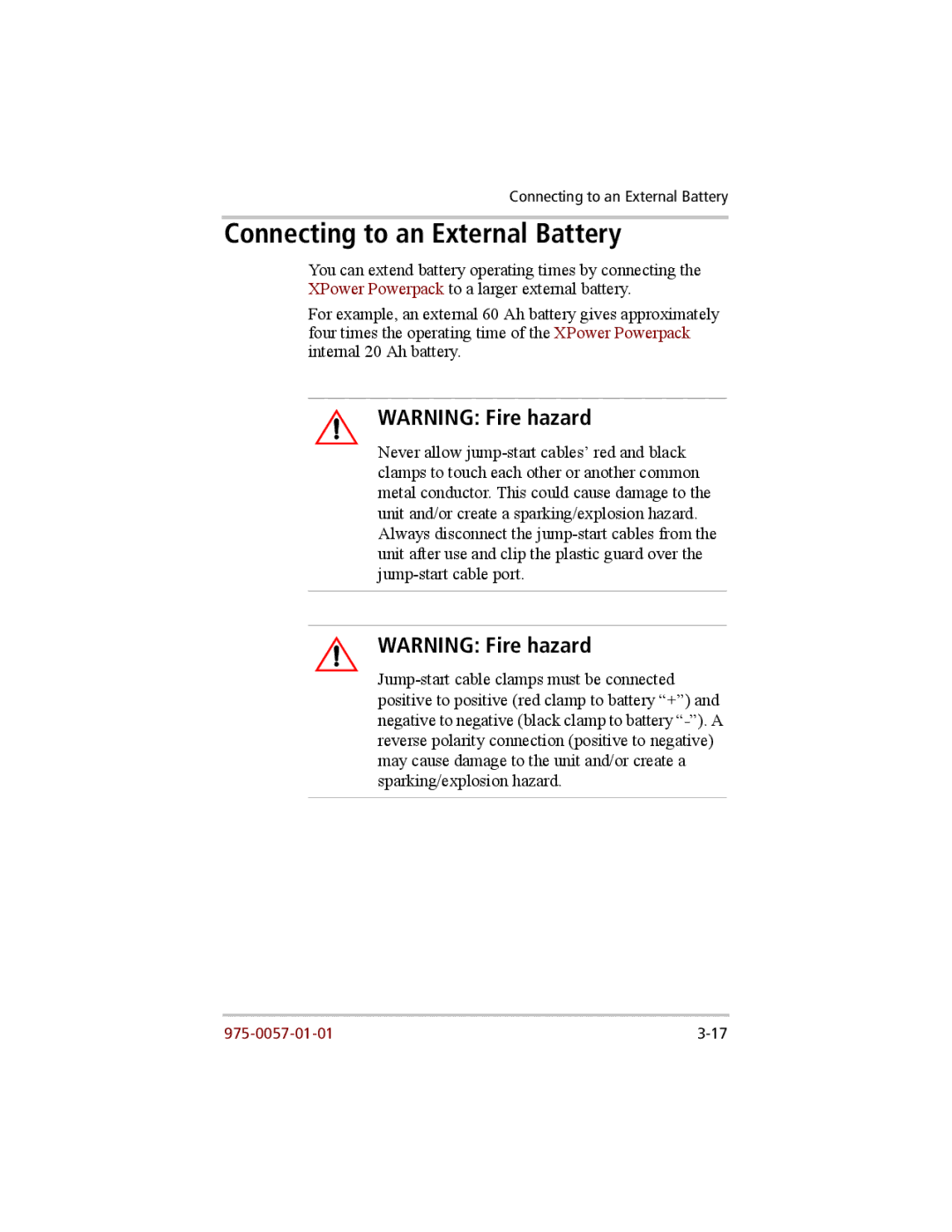 Xantrex Technology 200 manual Connecting to an External Battery 