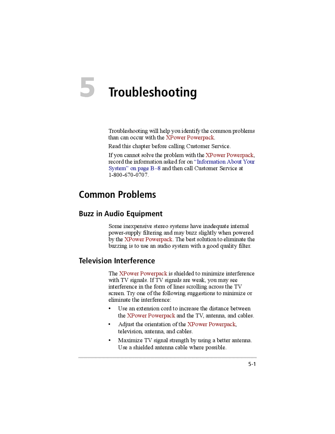 Xantrex Technology 200 manual Troubleshooting, Common Problems, Buzz in Audio Equipment, Television Interference 