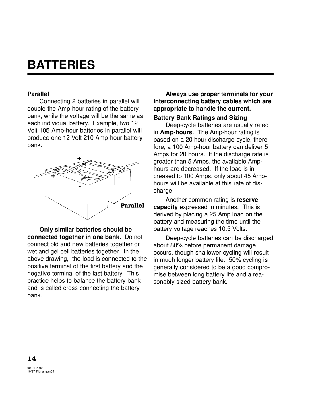 Xantrex Technology 2500, 2000 owner manual Parallel 