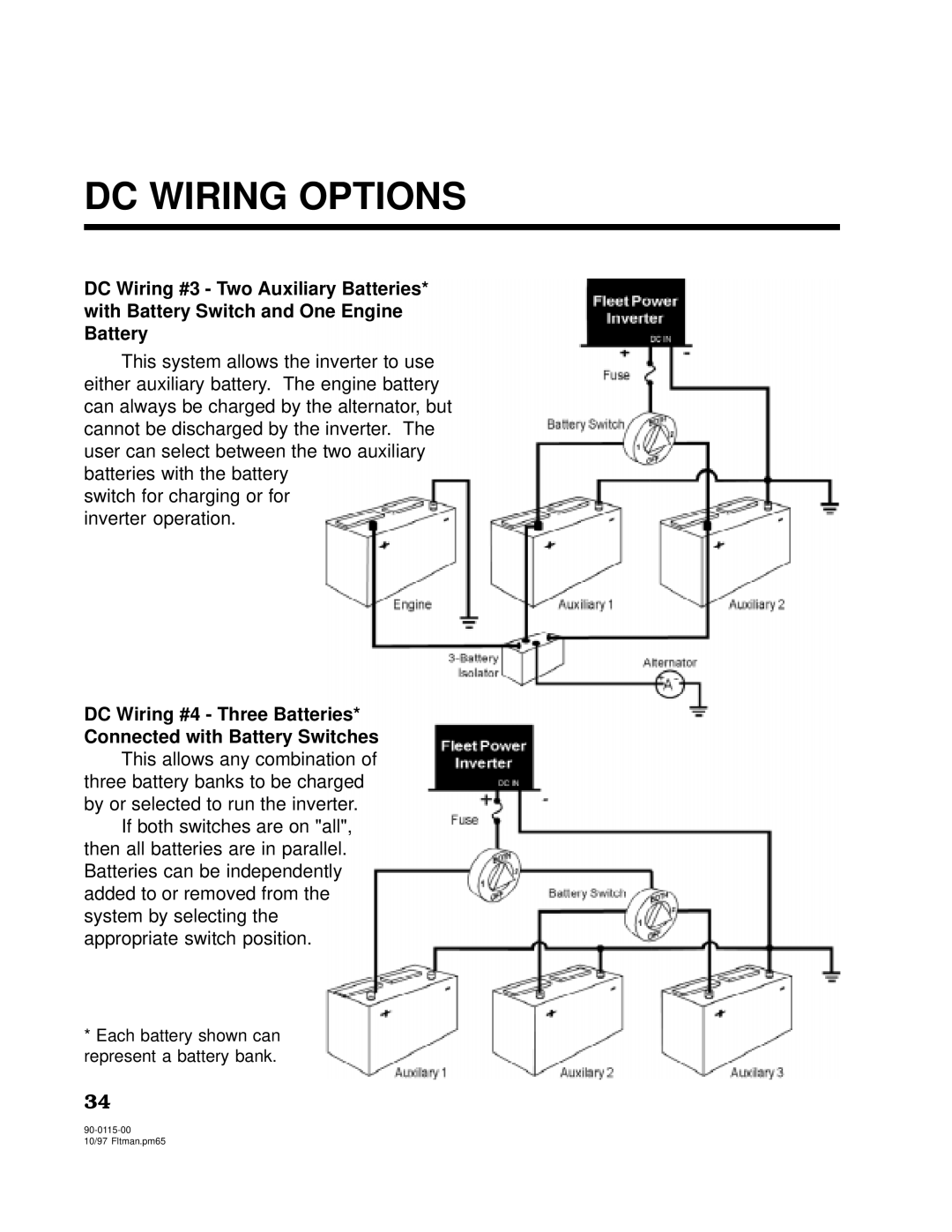 Xantrex Technology 2500, 2000 owner manual Each battery shown can represent a battery bank 