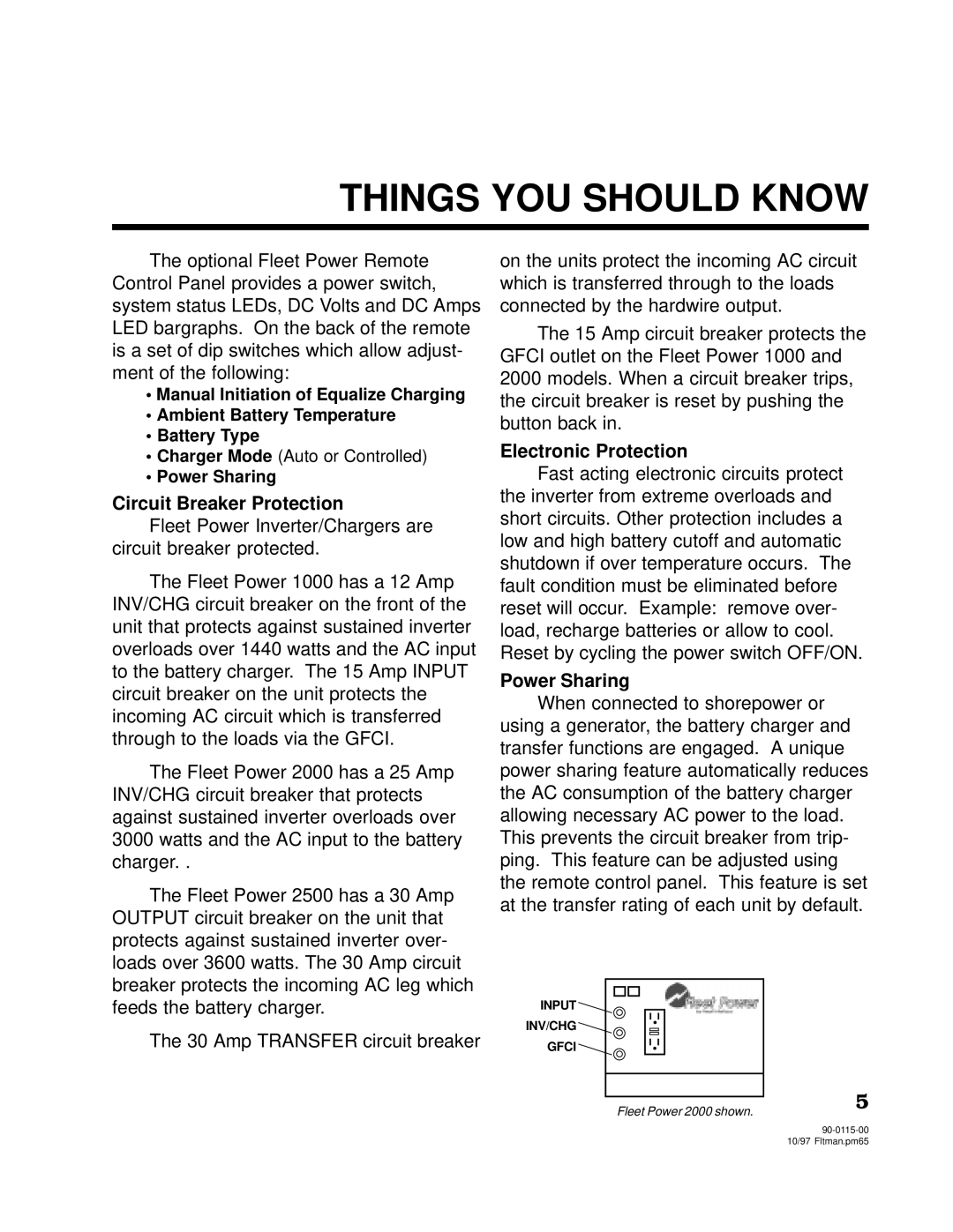 Xantrex Technology 2000, 2500 Things YOU should Know, Circuit Breaker Protection, Electronic Protection, Power Sharing 