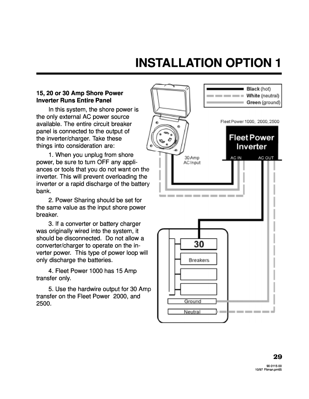 Xantrex Technology 2000, 2500 owner manual Installation Option 