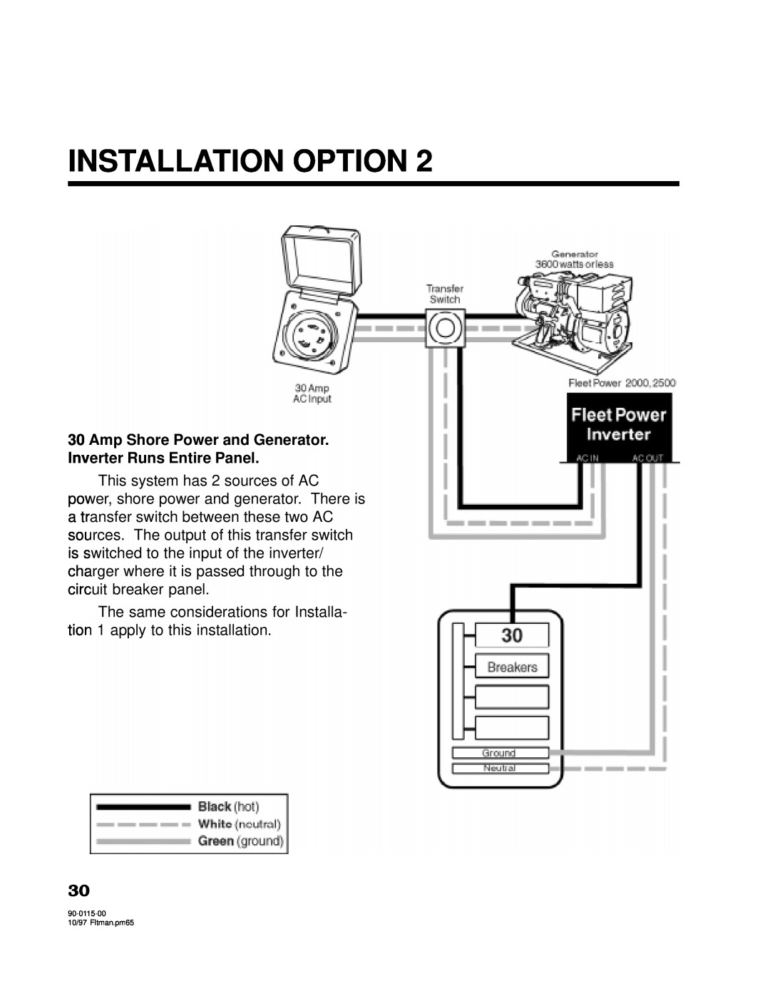 Xantrex Technology 2500, 2000 owner manual Installation Option 