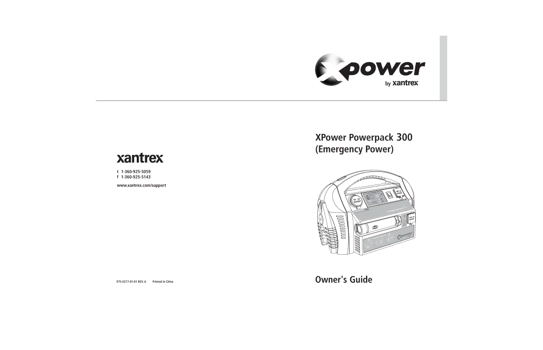 Xantrex Technology 300 manual XPower Powerpack Emergency Power 