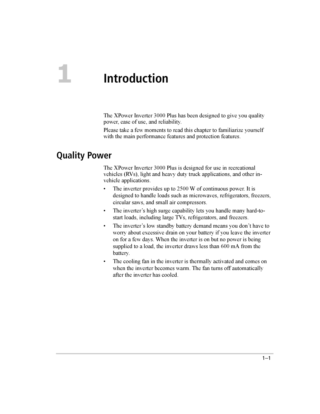 Xantrex Technology 3000 manual Introduction, Quality Power 