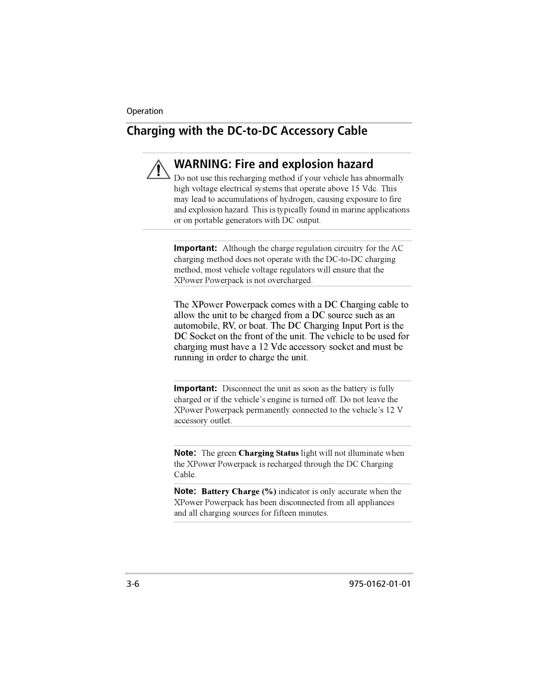 Xantrex Technology 400 Plus, 400 R manual Charging with the DC-to-DC Accessory Cable 