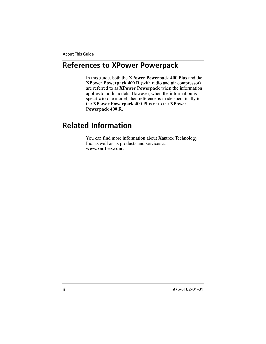 Xantrex Technology 400 Plus, 400 R manual References to XPower Powerpack, Related Information 