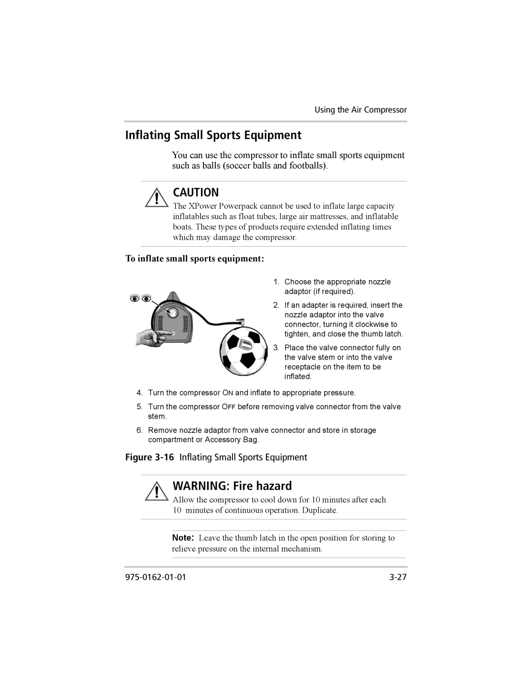 Xantrex Technology 400 Plus, 400 R manual Inflating Small Sports Equipment, To inflate small sports equipment 