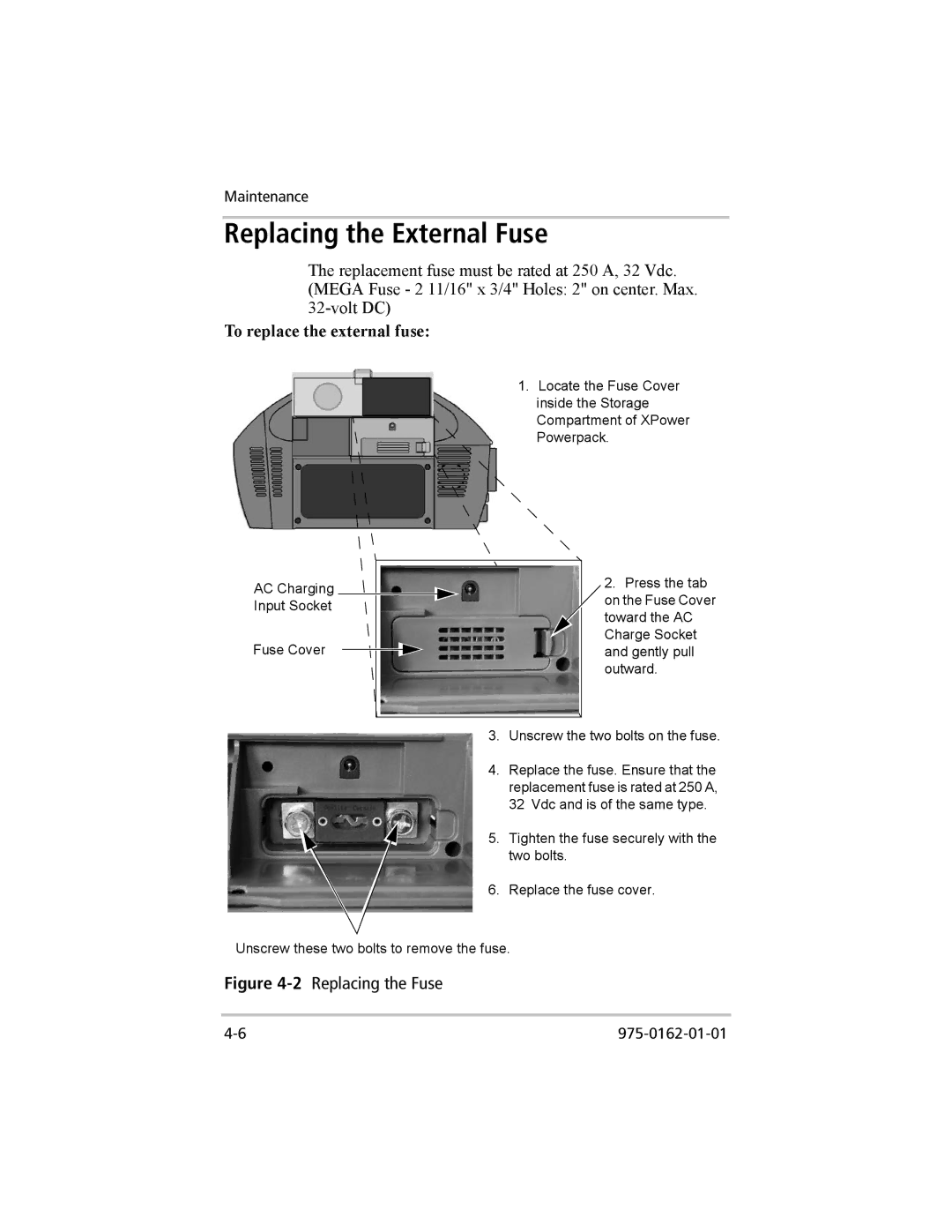 Xantrex Technology 400 Plus, 400 R manual Replacing the External Fuse, To replace the external fuse 