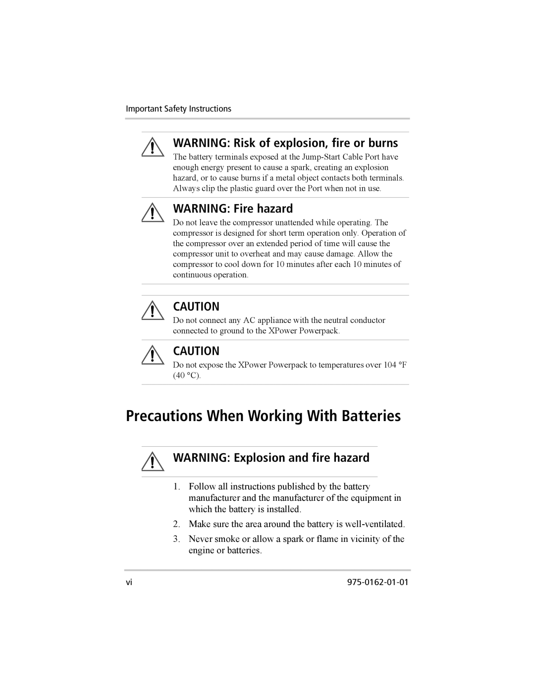 Xantrex Technology 400 Plus, 400 R manual Precautions When Working With Batteries 