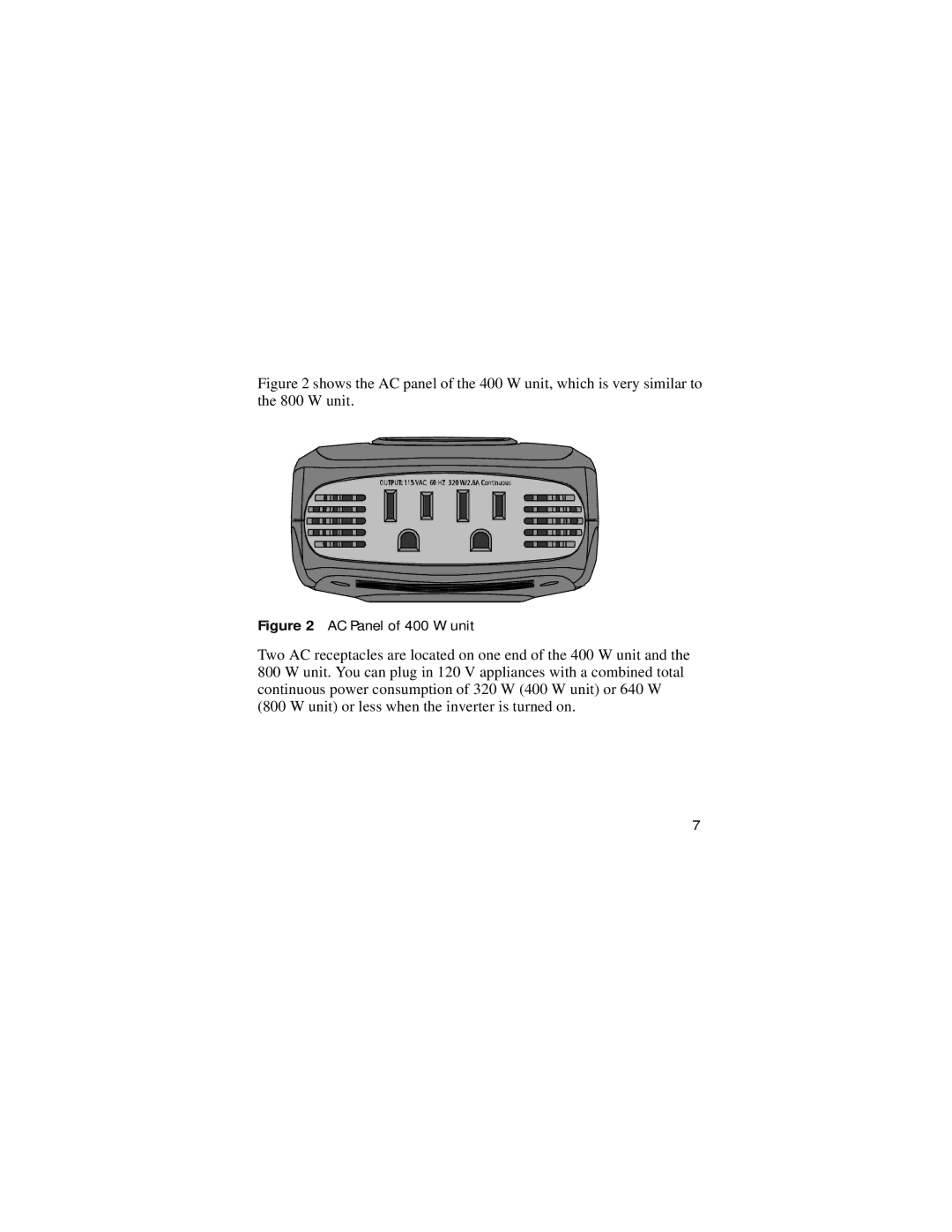 Xantrex Technology 200 W, 800 W manual AC Panel of 400 W unit 