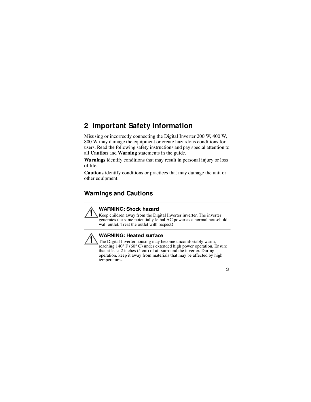 Xantrex Technology 800 W, 400 W, 200 W manual Important Safety Information 