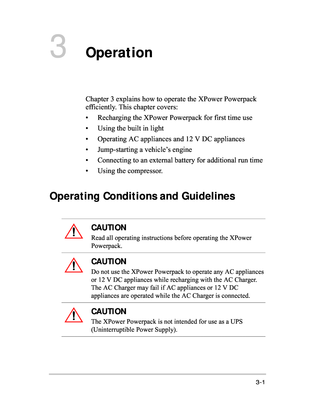 Xantrex Technology 400R manual Operation, Operating Conditions and Guidelines 