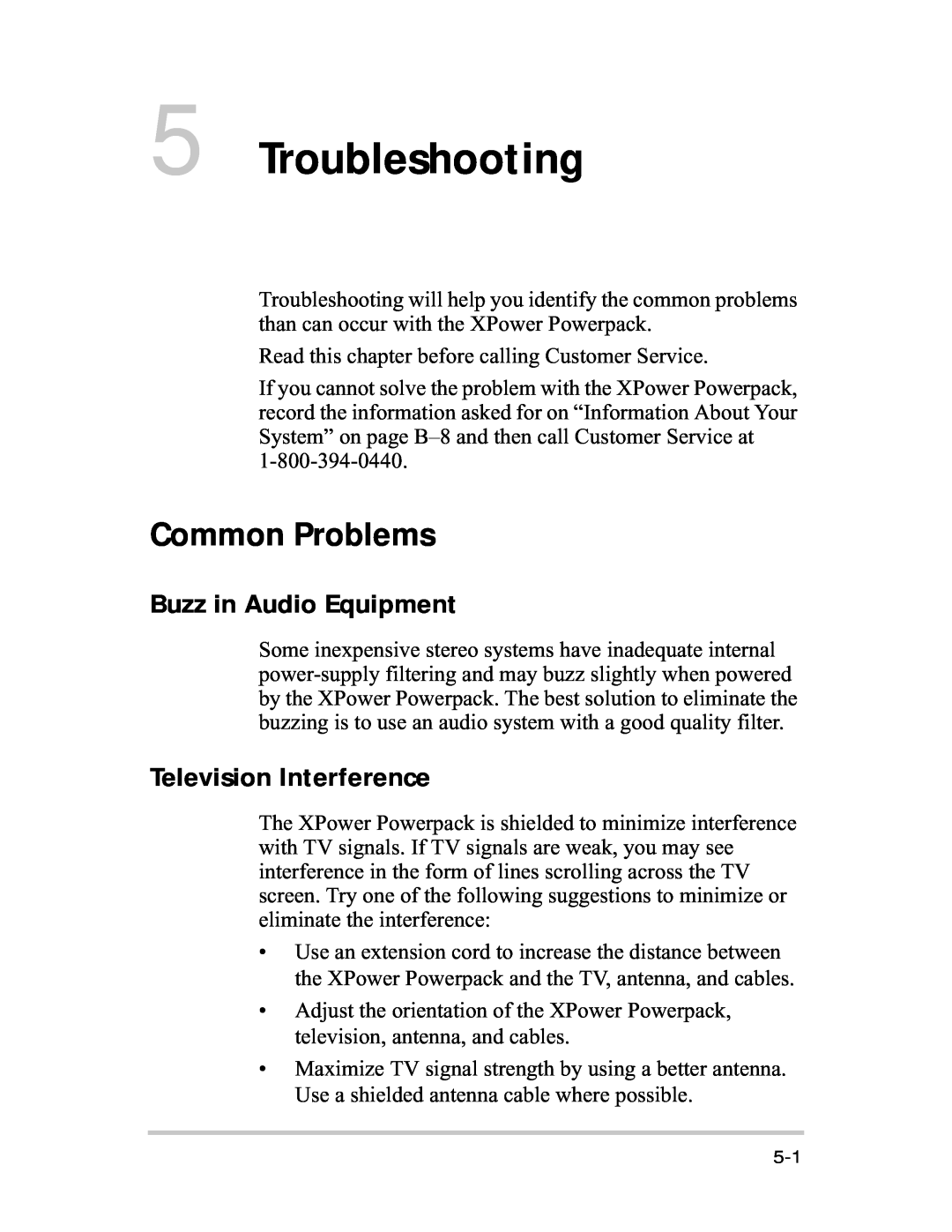 Xantrex Technology 400R manual Troubleshooting, Common Problems, Buzz in Audio Equipment, Television Interference 