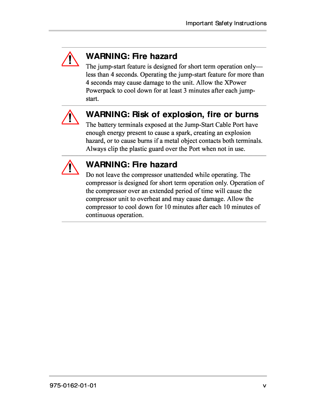Xantrex Technology 400R manual WARNING Risk of explosion, fire or burns, WARNING Fire hazard 