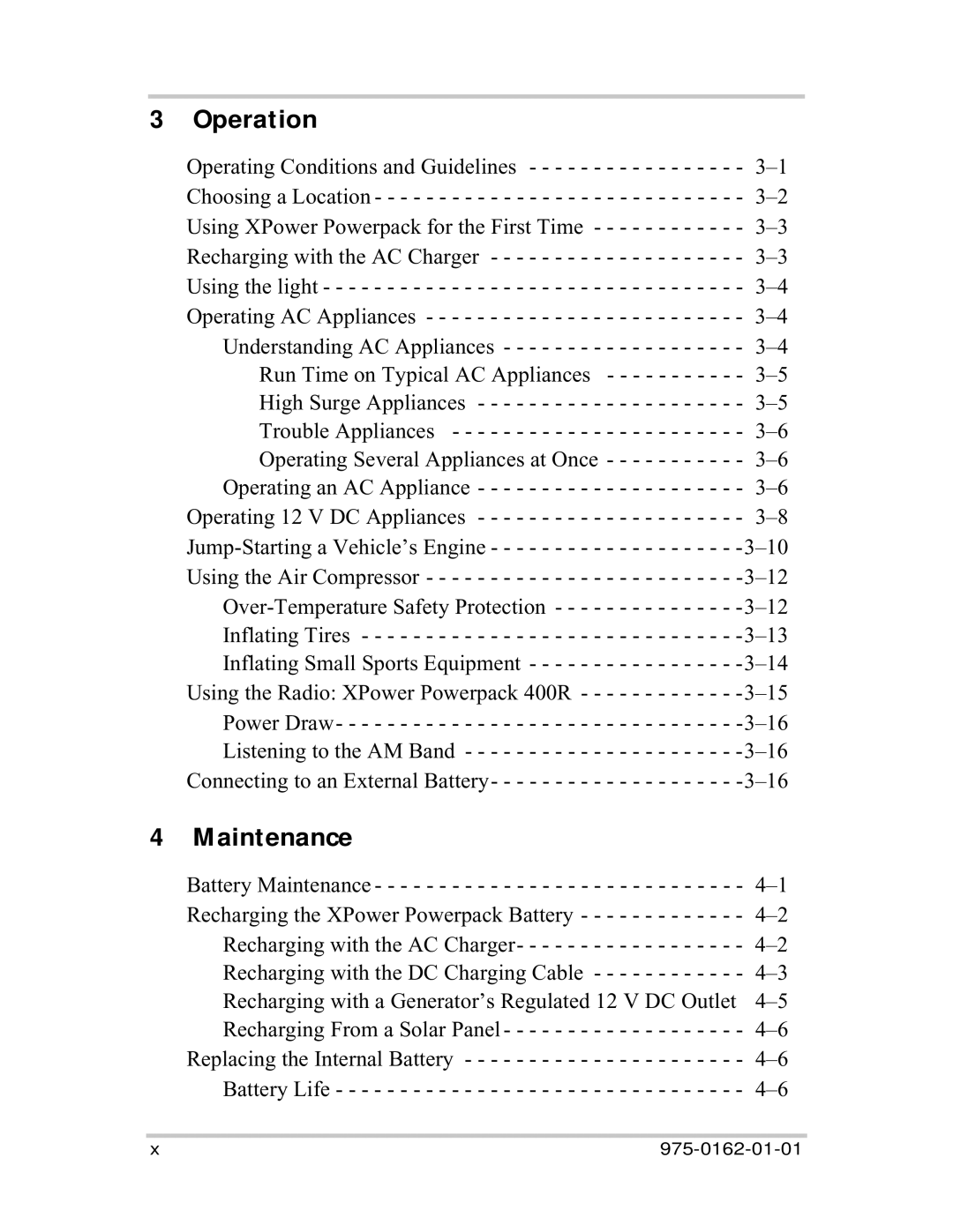 Xantrex Technology 400R manual Operation, Maintenance 