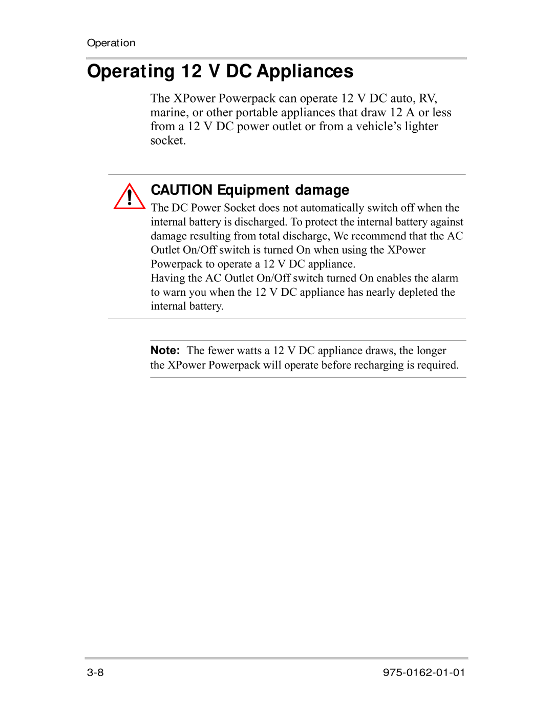 Xantrex Technology 400R manual Operating 12 V DC Appliances 