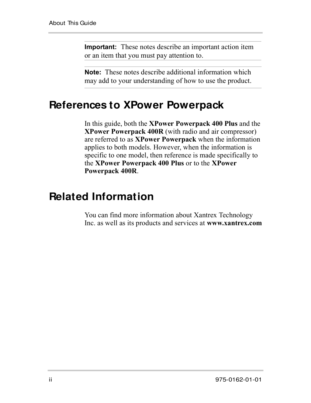 Xantrex Technology 400R manual References to XPower Powerpack, Related Information 