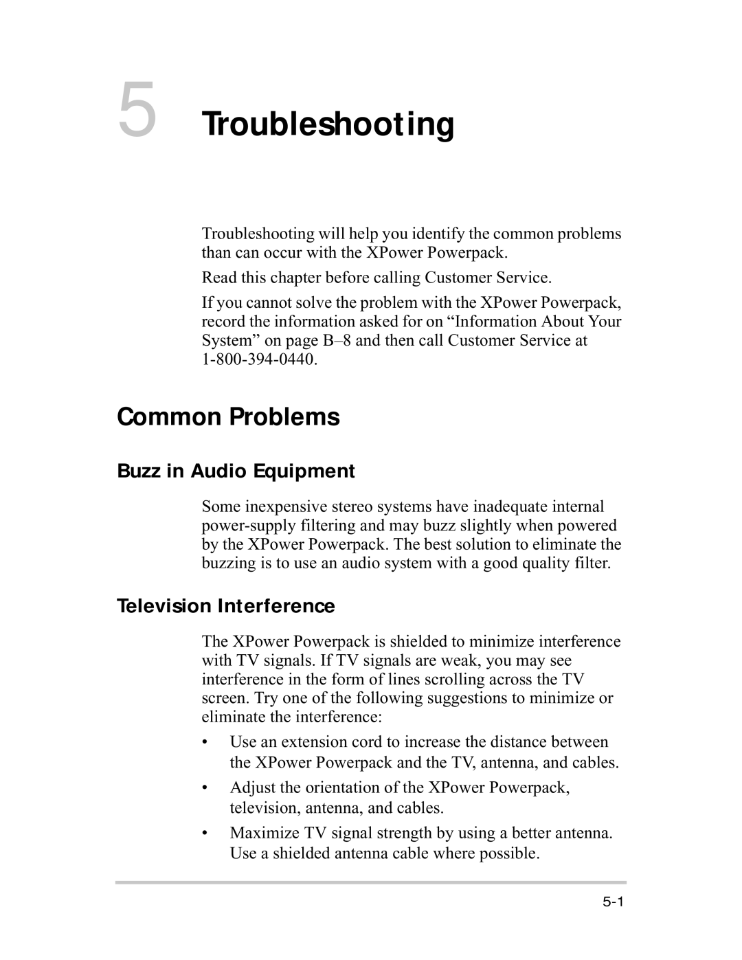 Xantrex Technology 400R manual Troubleshooting, Common Problems, Buzz in Audio Equipment, Television Interference 