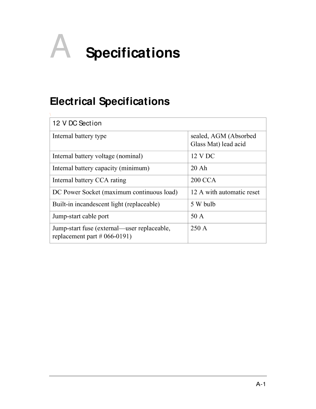 Xantrex Technology 400R manual Electrical Specifications, DC Section 