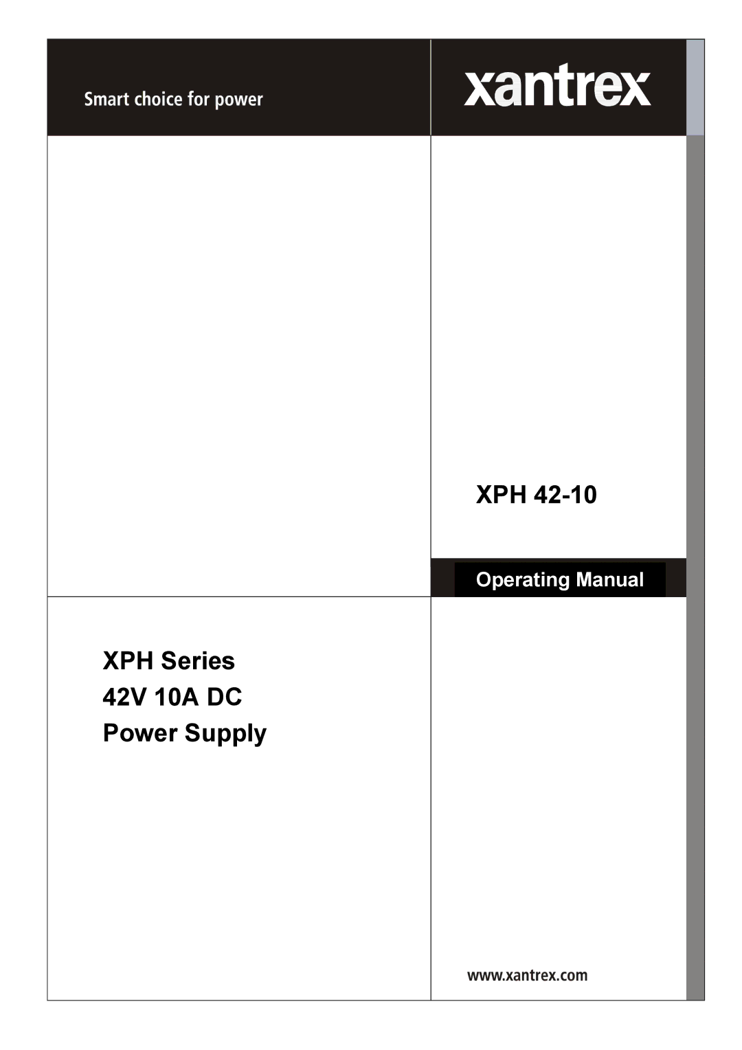 Xantrex Technology manual Xph, XPH Series 42V 10A DC Power Supply 