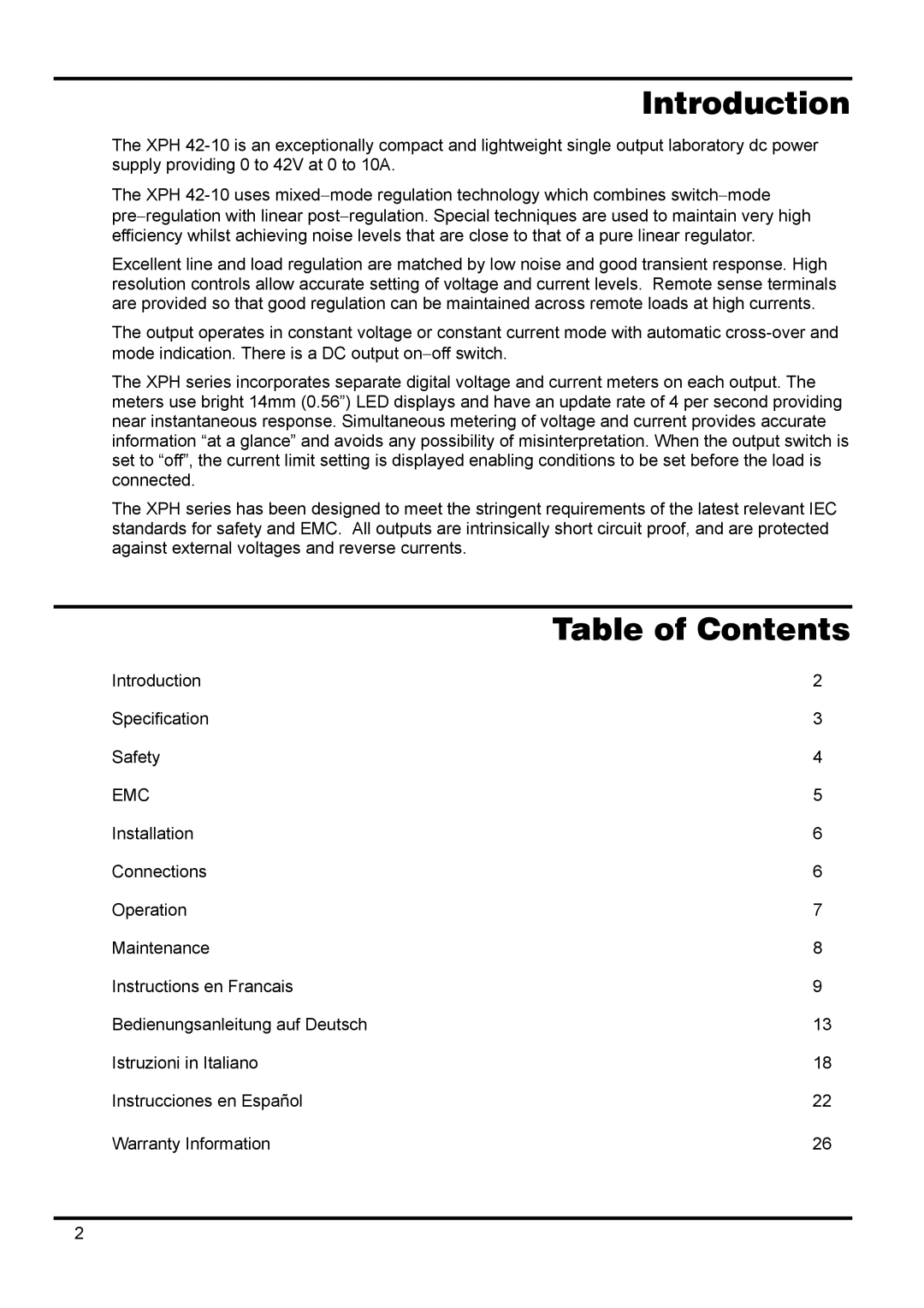 Xantrex Technology 42V 10A manual Introduction, Table of Contents 