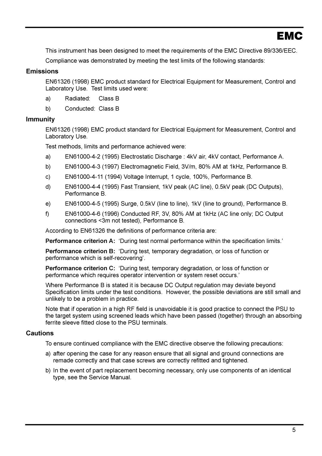 Xantrex Technology 42V 10A manual Emissions, Immunity 