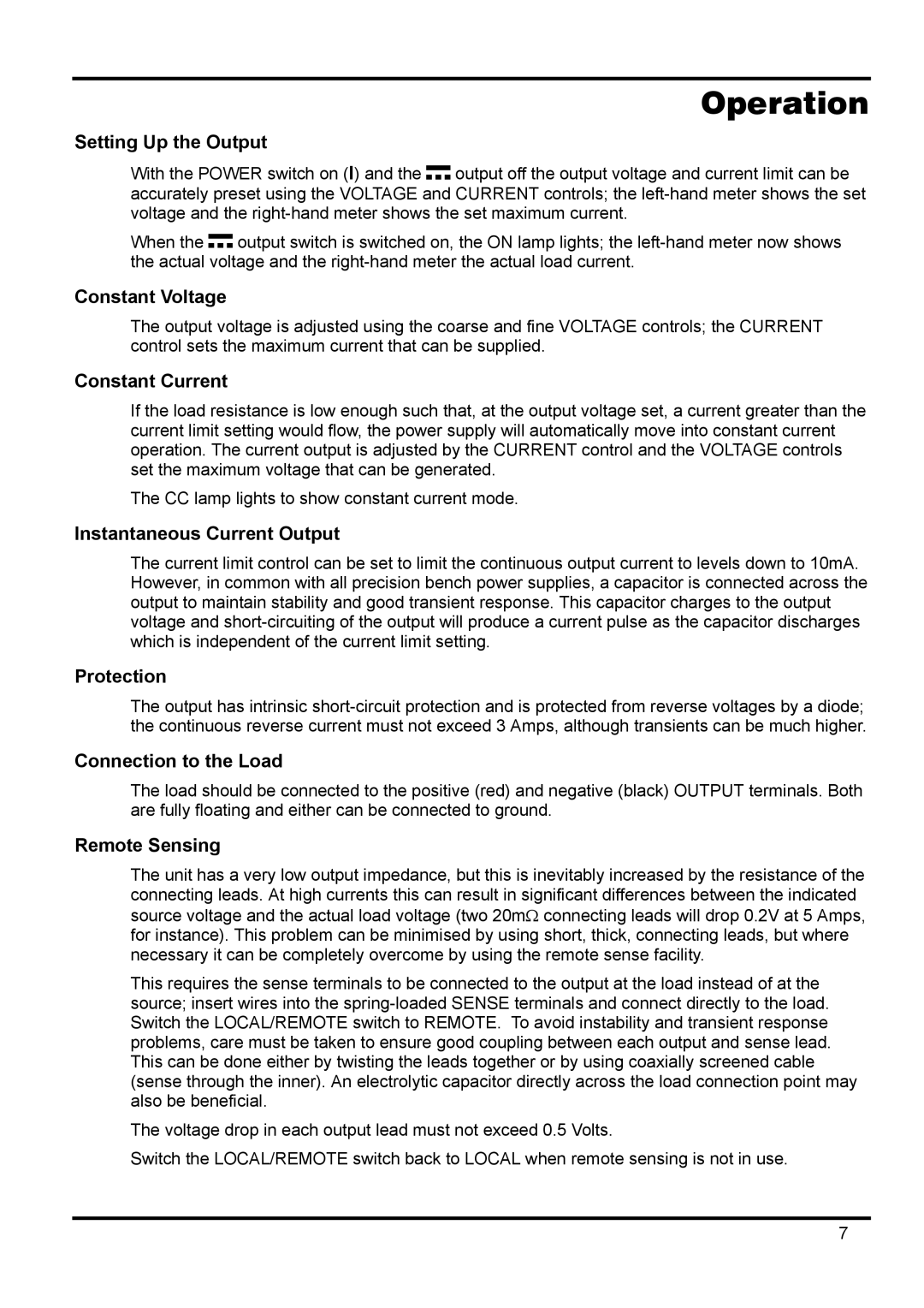 Xantrex Technology 42V 10A manual Operation 