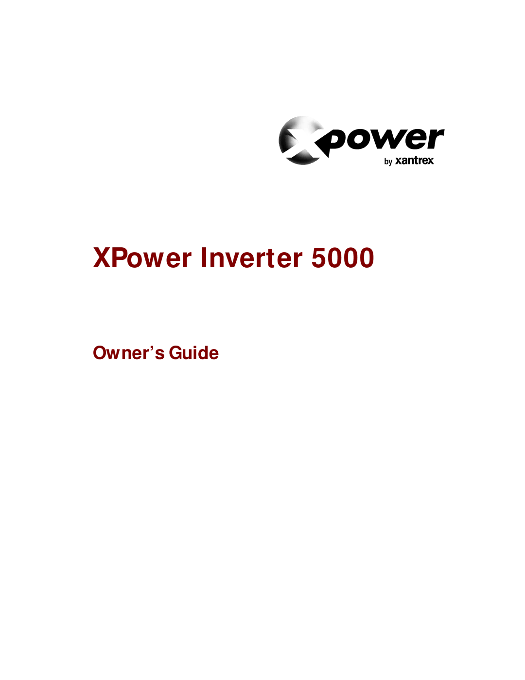 Xantrex Technology 5000 manual XPower Inverter 