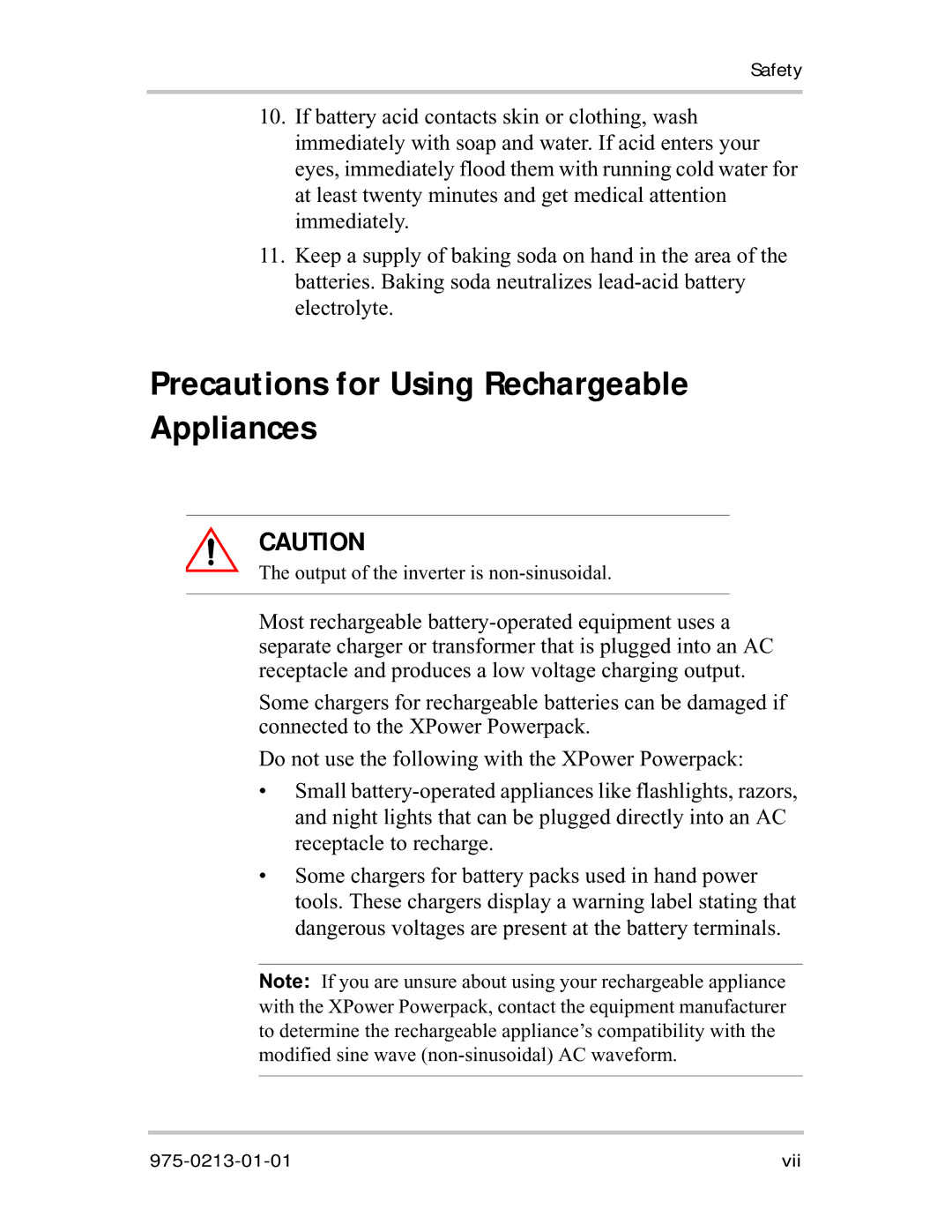 Xantrex Technology 600HD manual Precautions for Using Rechargeable Appliances 