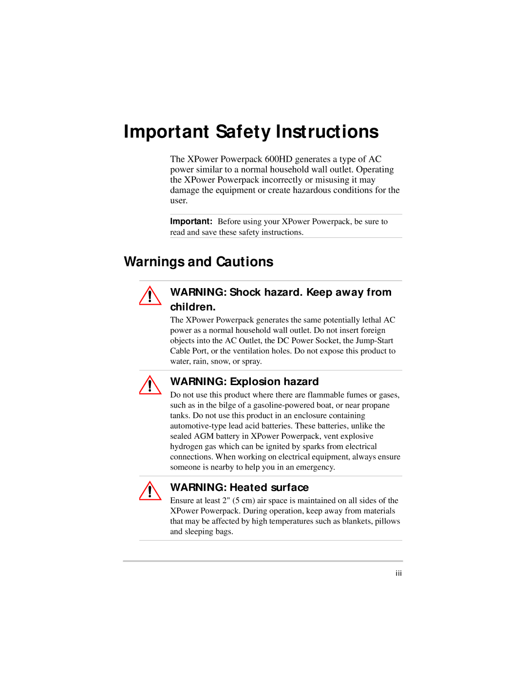 Xantrex Technology 600HD manual Important Safety Instructions 