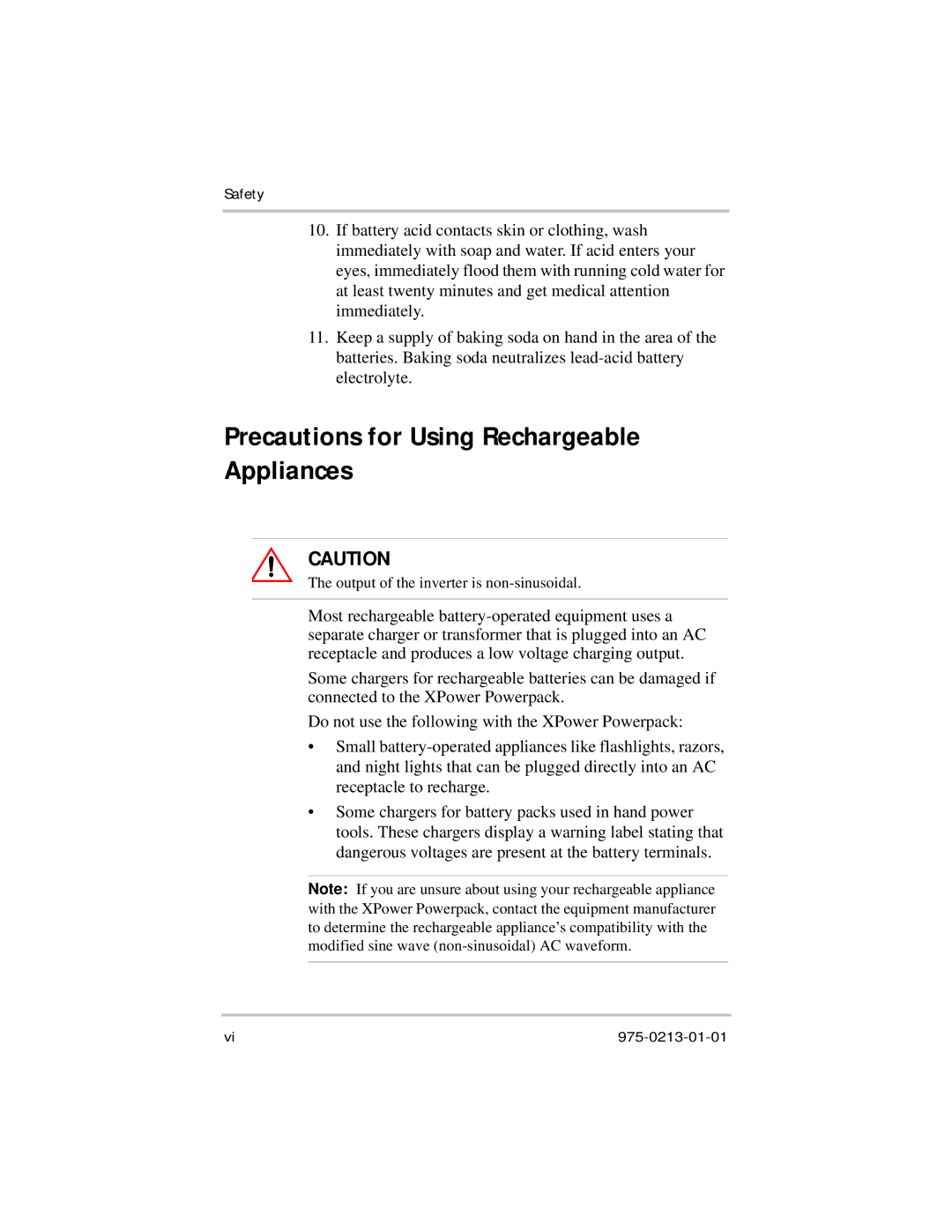 Xantrex Technology 600HD manual Precautions for Using Rechargeable Appliances 