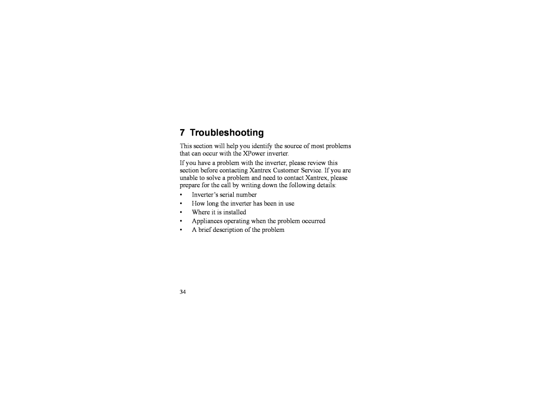 Xantrex Technology 400 PLUS, 700 PLUS, 175 PLUS manual Troubleshooting 