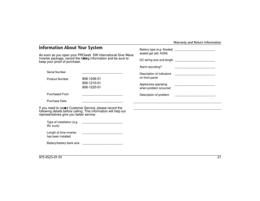 Xantrex Technology 2000i, 700i, 1400i manual Information About Your System, Alarm sounding? 