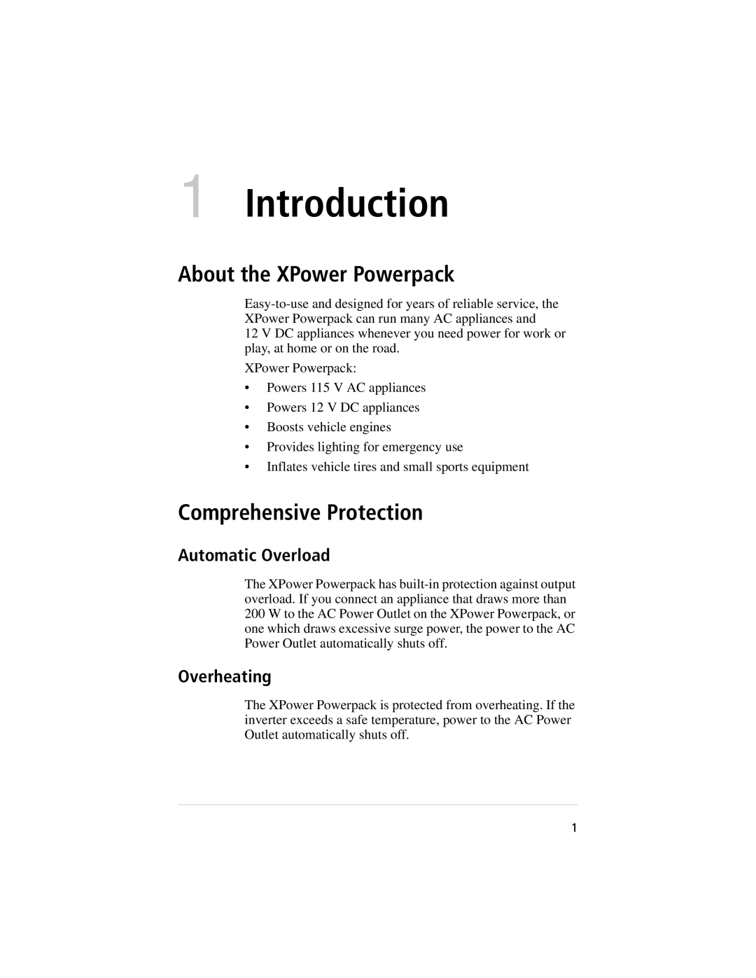 Xantrex Technology 400, 800 manual About the XPower Powerpack, Comprehensive Protection, Automatic Overload, Overheating 