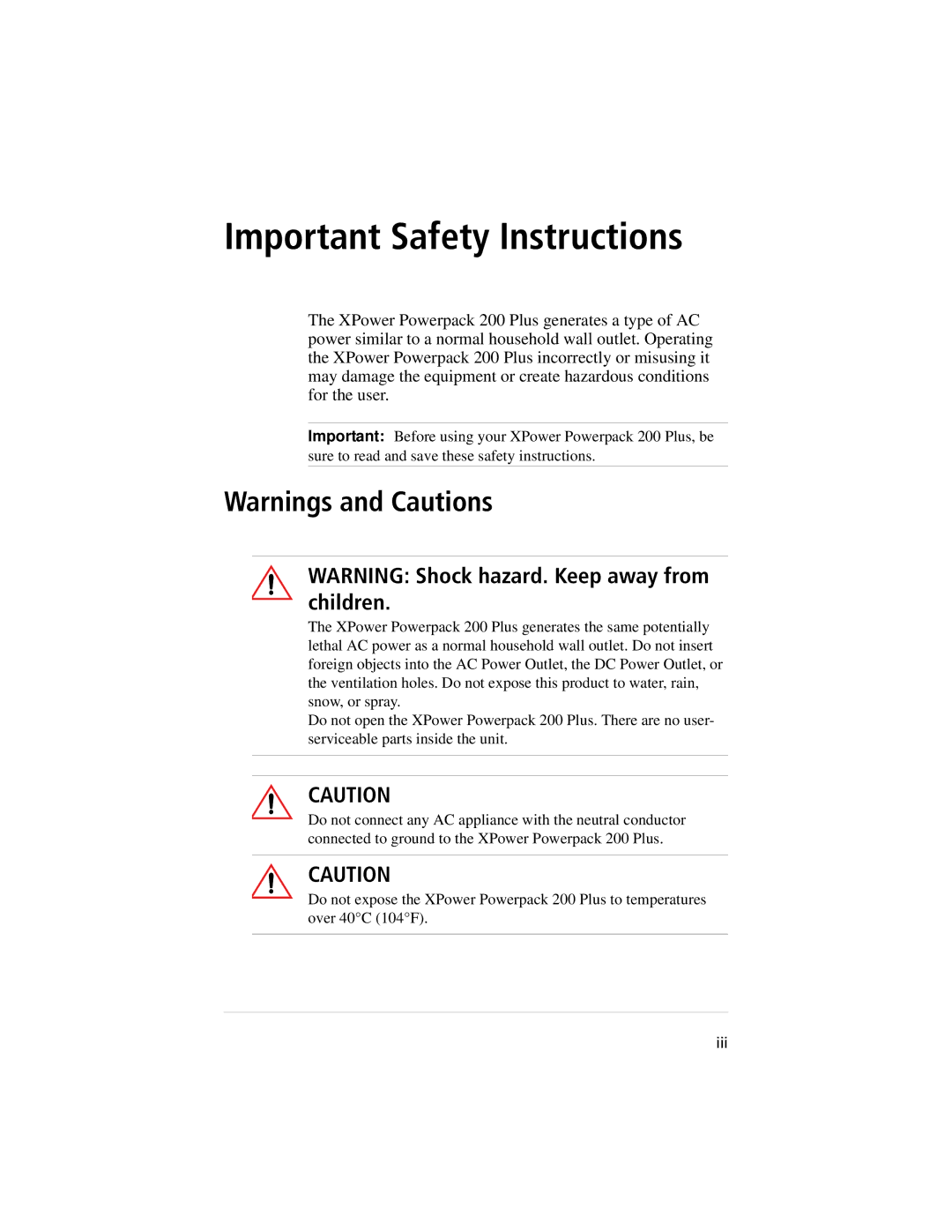 Xantrex Technology 400, 800 manual Important Safety Instructions 