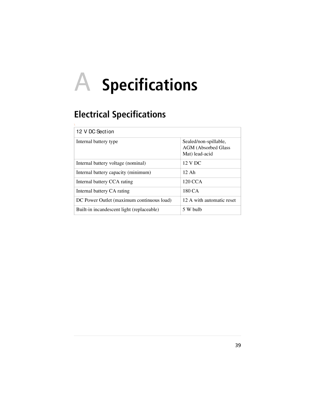 Xantrex Technology 400, 800 manual Electrical Specifications, DC Section 