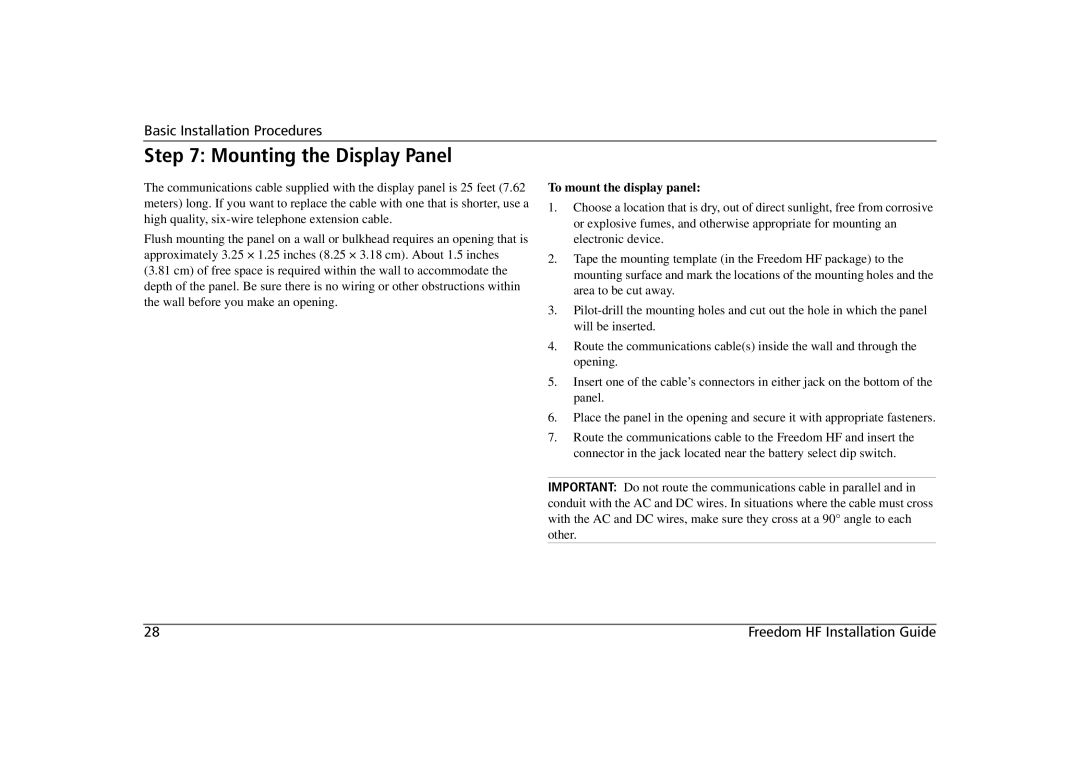 Xantrex Technology 806-1840-01, 806-1020, 806-1055, 806-1840-02 manual Mounting the Display Panel, To mount the display panel 