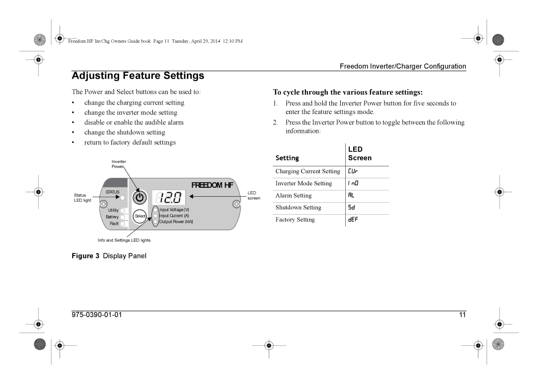 Xantrex Technology 806-1840, 806-1055-02, 806-1544, 806-1054-01 manual Adjusting Feature Settings, Screen 