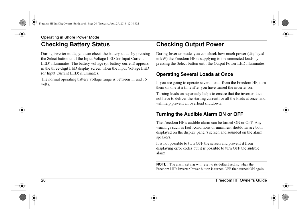 Xantrex Technology 806-1054, 806-1840 manual Checking Battery Status, Checking Output Power, Operating Several Loads at Once 