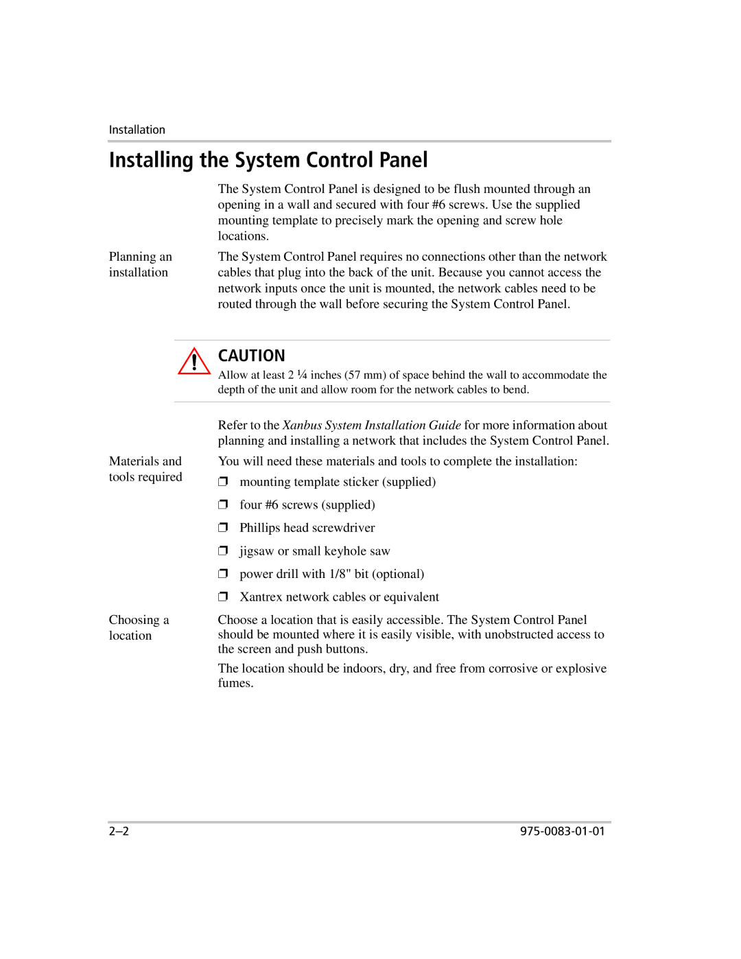 Xantrex Technology 809-0910 manual Installing the System Control Panel 