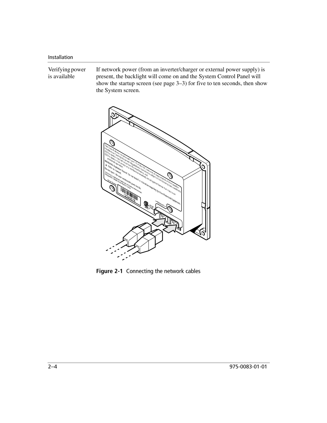 Xantrex Technology 809-0910 manual 1Connecting the network cables 