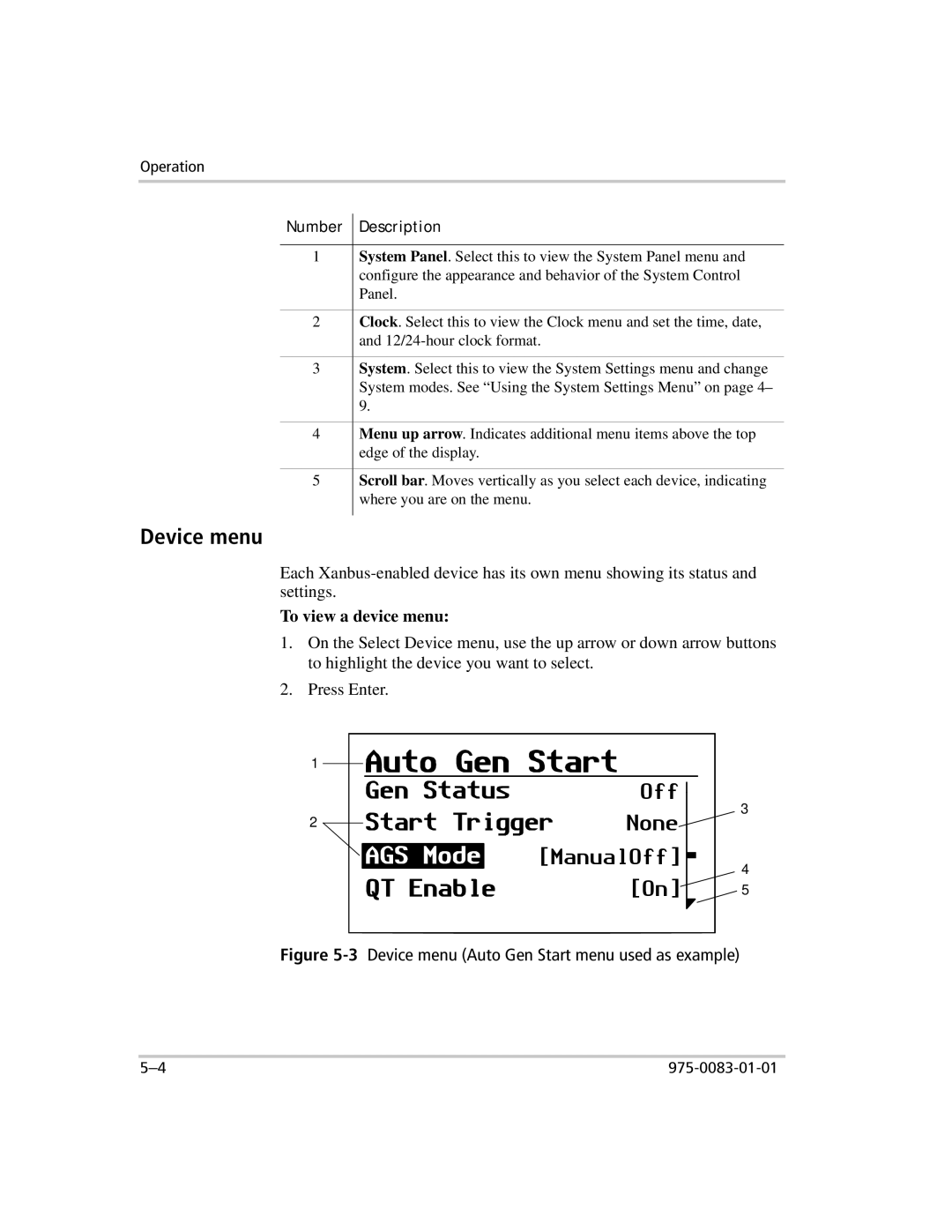 Xantrex Technology 809-0910 manual Device menu, To view a device menu 