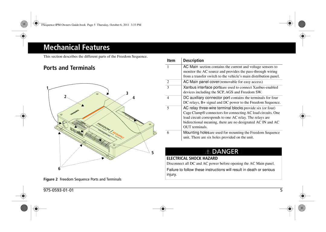 Xantrex Technology 809-0912 manual Mechanical Features, Ports and Terminals 