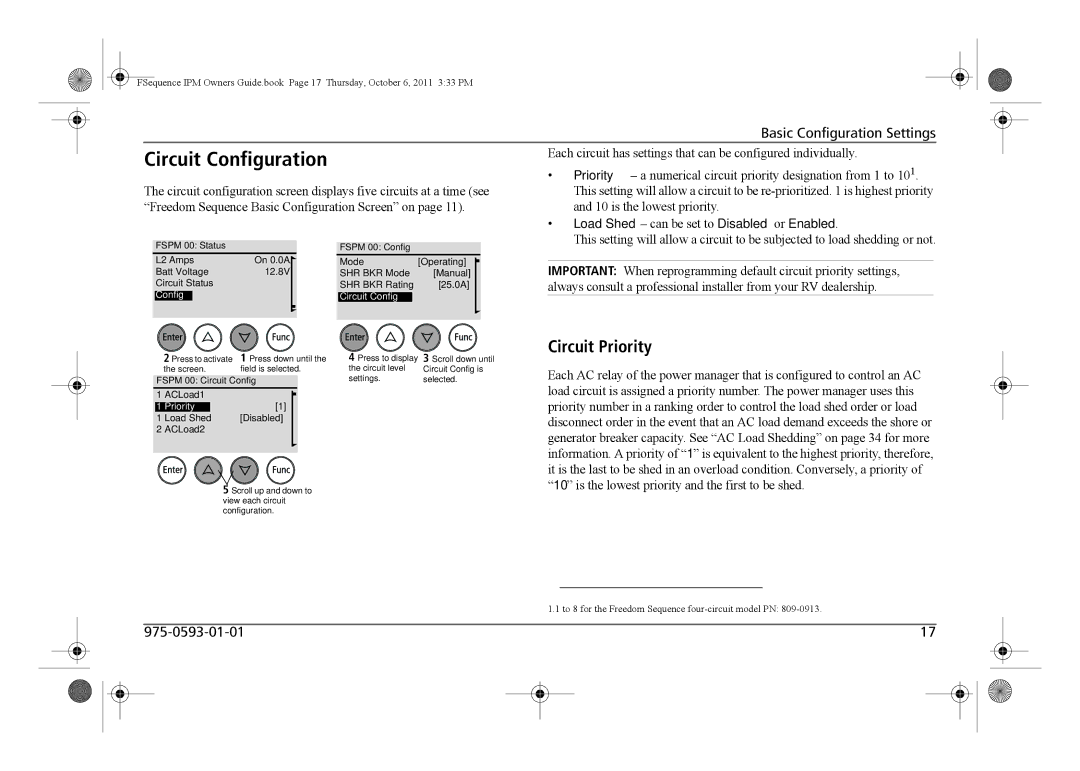 Xantrex Technology 809-0912 manual Circuit Configuration, Circuit Priority, Config Circuit 