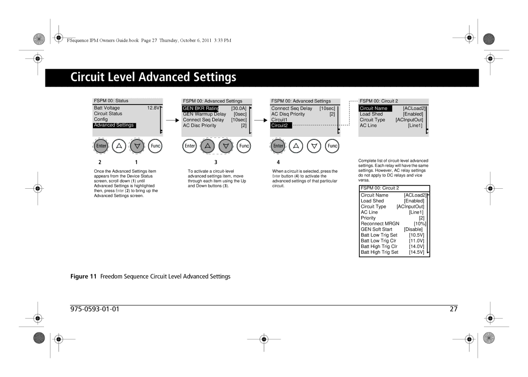 Xantrex Technology 809-0912 manual Circuit Level Advanced Settings, Circuit2, Circuit Name 